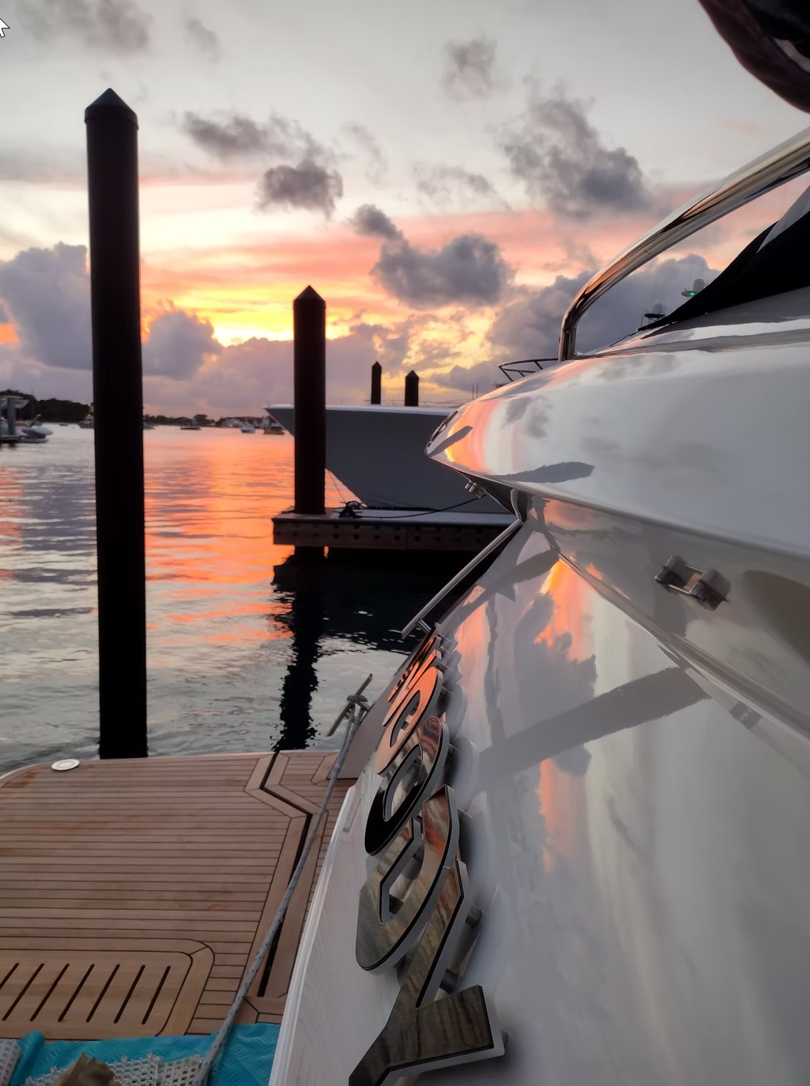 Yacht 'GOOD LIFE' detailing at sunset - Locals Dockside