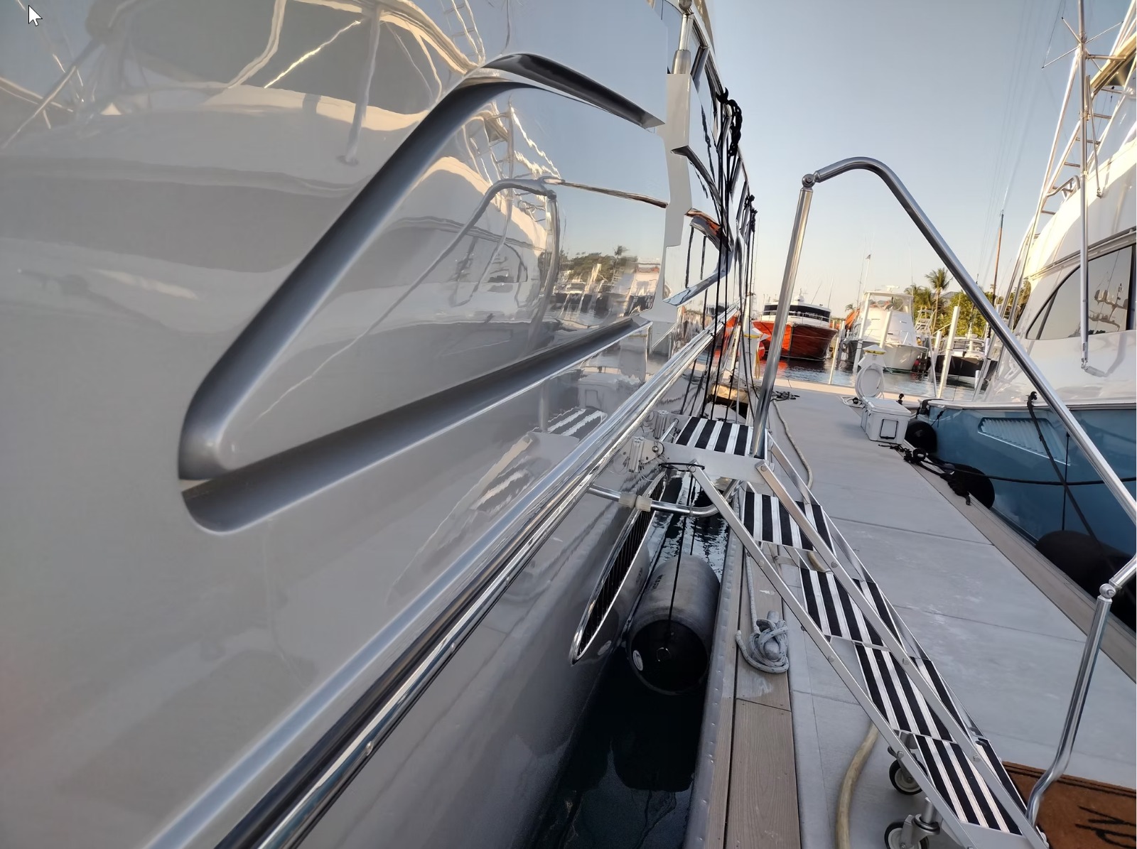 Yacht detailing in progress - Palm Beach County